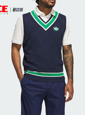 Adidas/阿迪达斯正品三叶草男士无袖高尔夫运动针织马甲JN9736