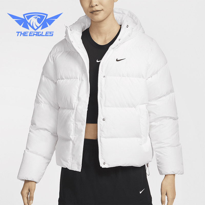 耐克女士拉链宽松羽绒服
