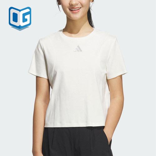 Adidas/阿迪达斯正品2025春夏新款女士经典短款简约短袖JM8819