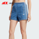 三叶草女士透气运动三条纹牛仔短裤 Adidas 阿迪达斯正品 JD2562