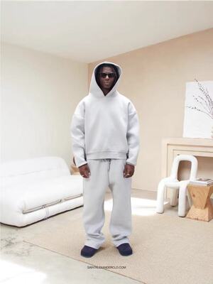 Saint alexander tracksuit空气层蓬松连帽卫衣刺绣双口袋裤子潮