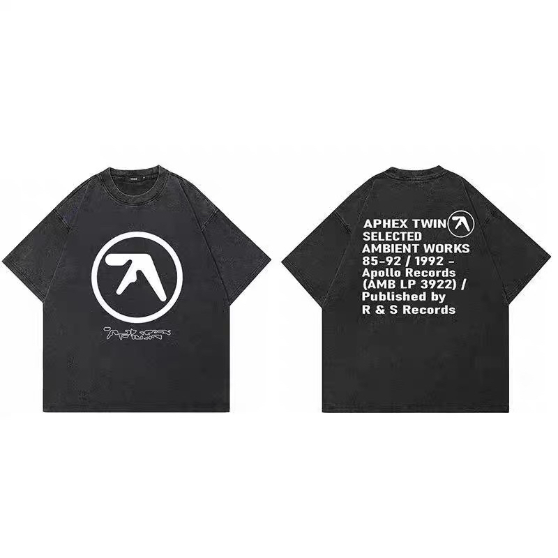 2025新款短袖APHEX前后印花T恤上衣百搭休闲款潮流圆领短袖