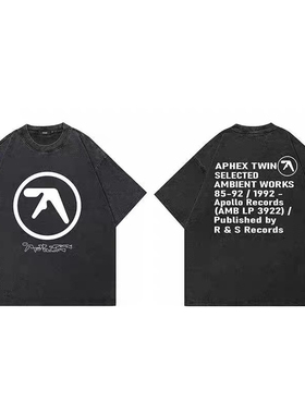 2025新款短袖APHEX前后印花T恤上衣百搭休闲款潮流圆领短袖