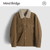 MindBridge新款 2025秋冬防风保暖商务休闲条纹灯芯绒棉服夹克抗皱