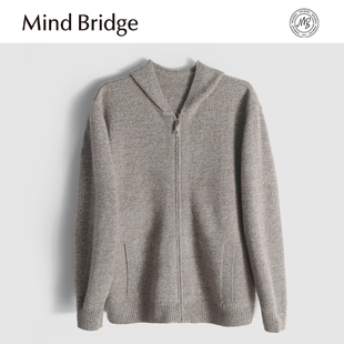 开衫 MindBridge新款 纯色连帽圆领商务休闲保暖针织衫 男士 2025秋季