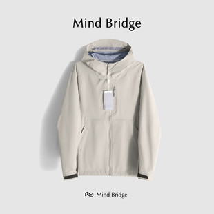 MindBridge轻量化户外三防休闲运动连帽防风防水男士 冲锋衣外套春