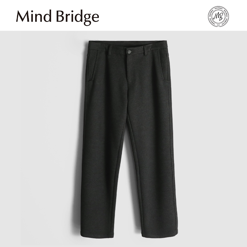 MindBridge新款2025男士秋冬季绵羊毛防风保暖直筒商务休闲裤垂感