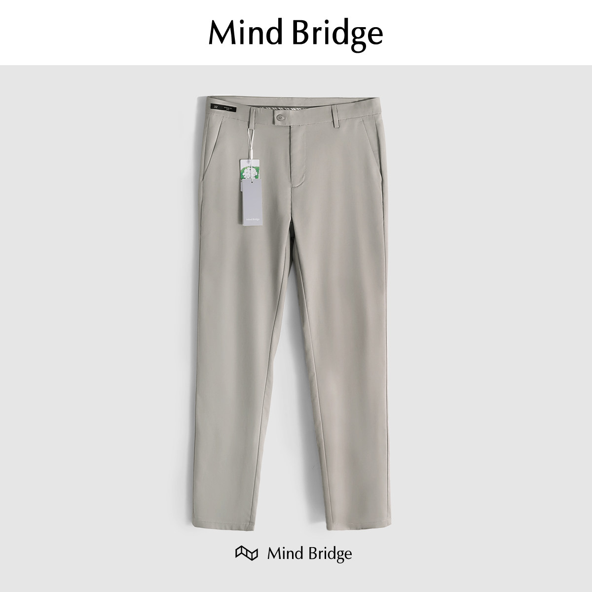 MindBridge桑蚕丝冰凉感商务休闲长裤夏季垂感吸湿排汗直筒西裤男