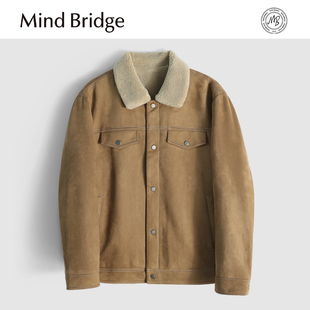 MindBridge新款 2025秋冬仿麂皮绒防风保暖弹力商务休闲棉服夹克男