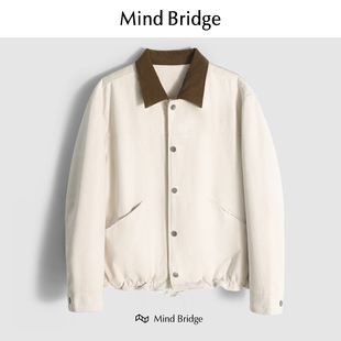 百家好 商务休闲夹克棉服防风保暖 MindBridge 复古撞色麂皮绒男士