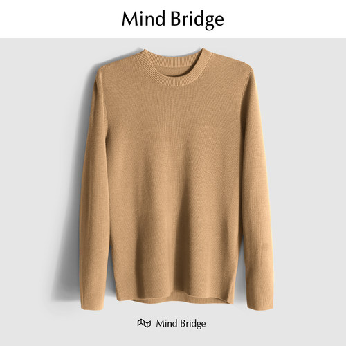 MindBridge绵羊毛圆领针织衫保暖