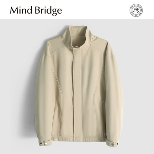 MindBridge新款2025秋季男士高级感商务休闲防风立领夹克耐磨抗皱