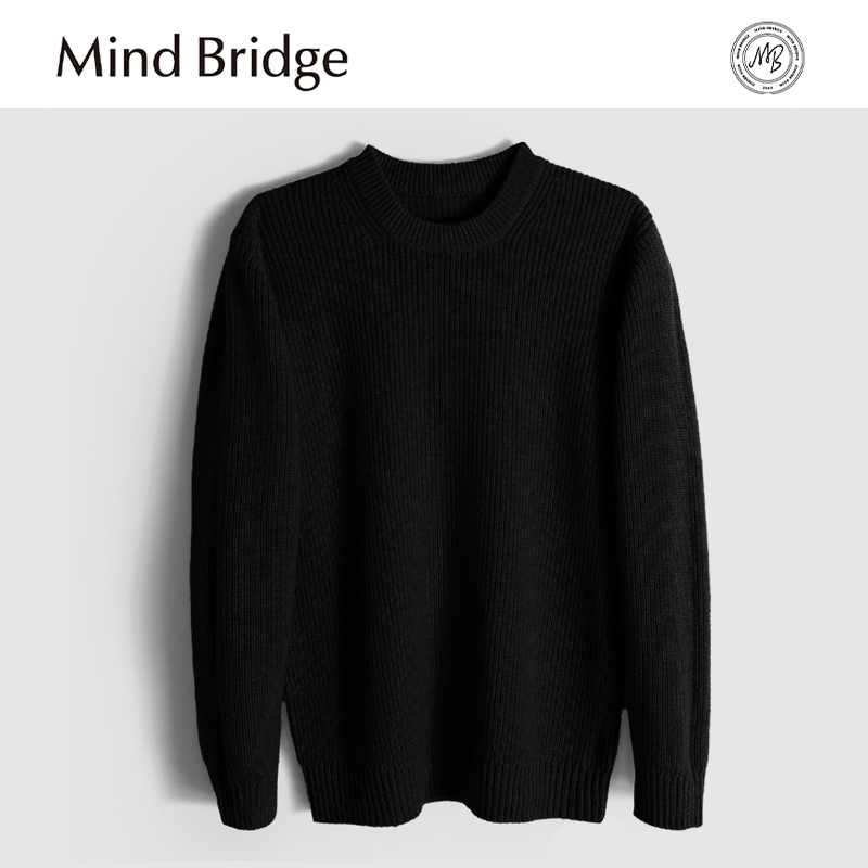MindBridge新款2025秋冬季男士经典基础款宽松休闲圆领保暖羊毛衫