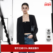 TI腔调肌理感西装 女装 通勤风V领简约休闲外套尤缇2025秋季 新款