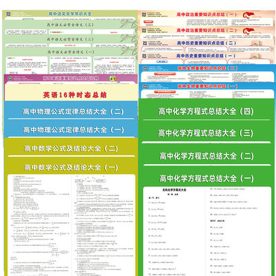 2023高中知识点分类梳理汇总挂图套装语数外物化生史地政重点墙贴