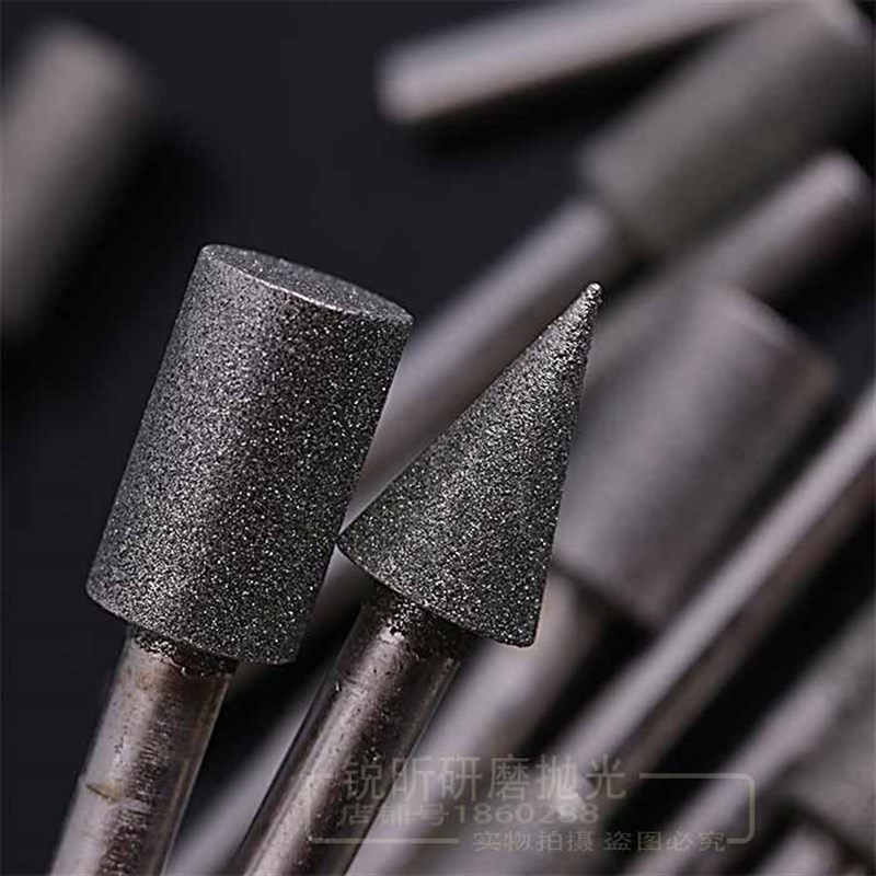 金刚石磨头电磨机磨头石头玉石雕刻打磨头圆柱型6mm金刚砂磨头