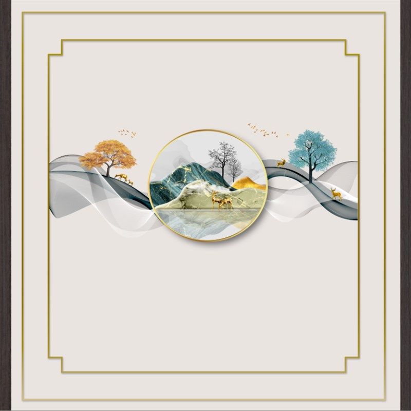 新中式水墨山水竹木纤维护墙板电视背景墙客厅沙发集成墙板装饰画,包装,五金配件包装,淘宝优惠券,粉丝福利购,淘宝优惠卷