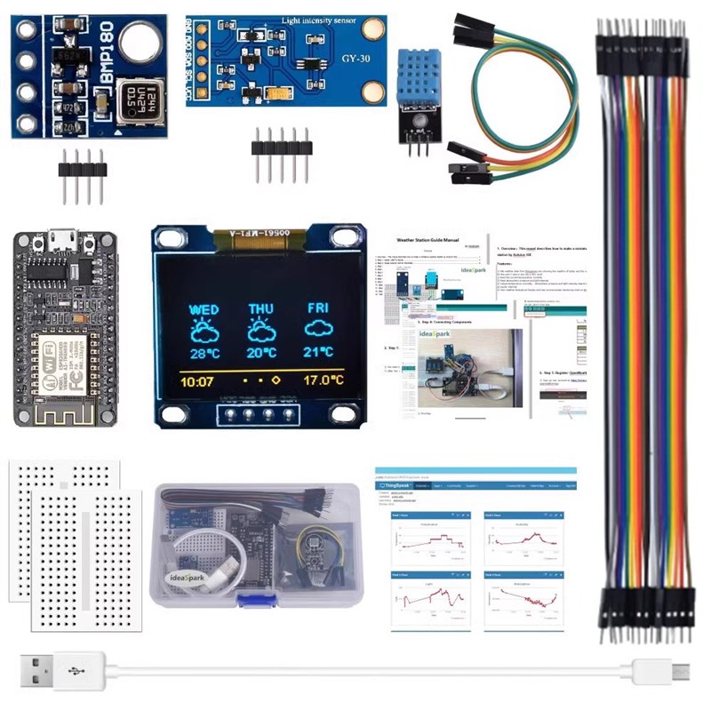 气象站套件 湿度和环境BMP180 压力传感器ESP8266 KIT 8266 套装