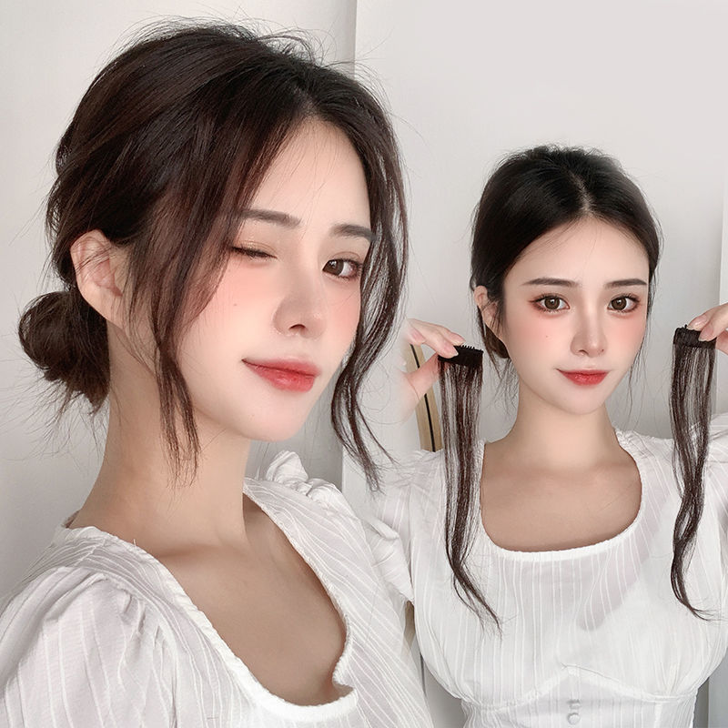 极速中分龙须八字浏海假发假浏海女自然前额假发片两侧.微卷仿真