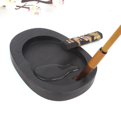 极速玉水湖砚台天然原石雕v刻文房四宝歙砚中国名砚国画练习墨盒