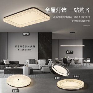 意式极简全铜客厅吸顶灯现代简约轻奢长方形高端护眼全屋灯具新款