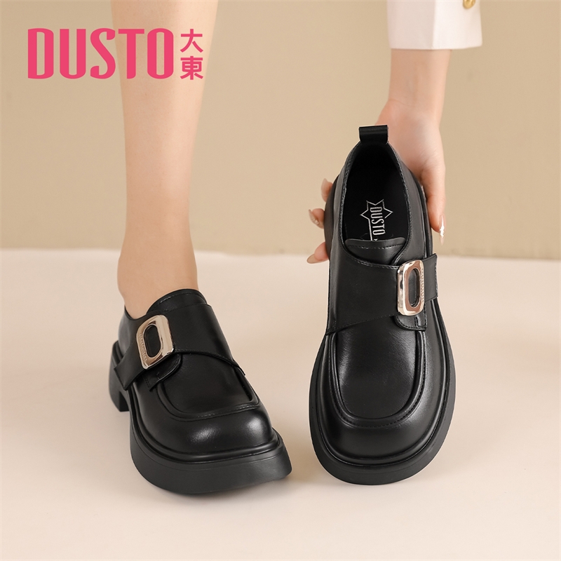 大东官方正品厚底圆头乐福小皮鞋