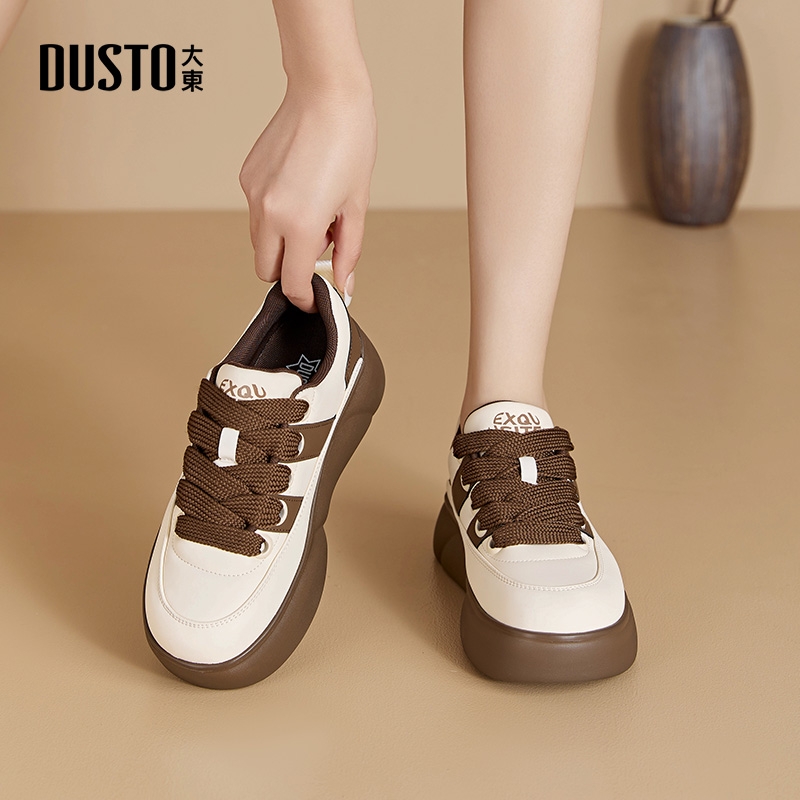 大东圆头小白鞋厚底休闲板鞋