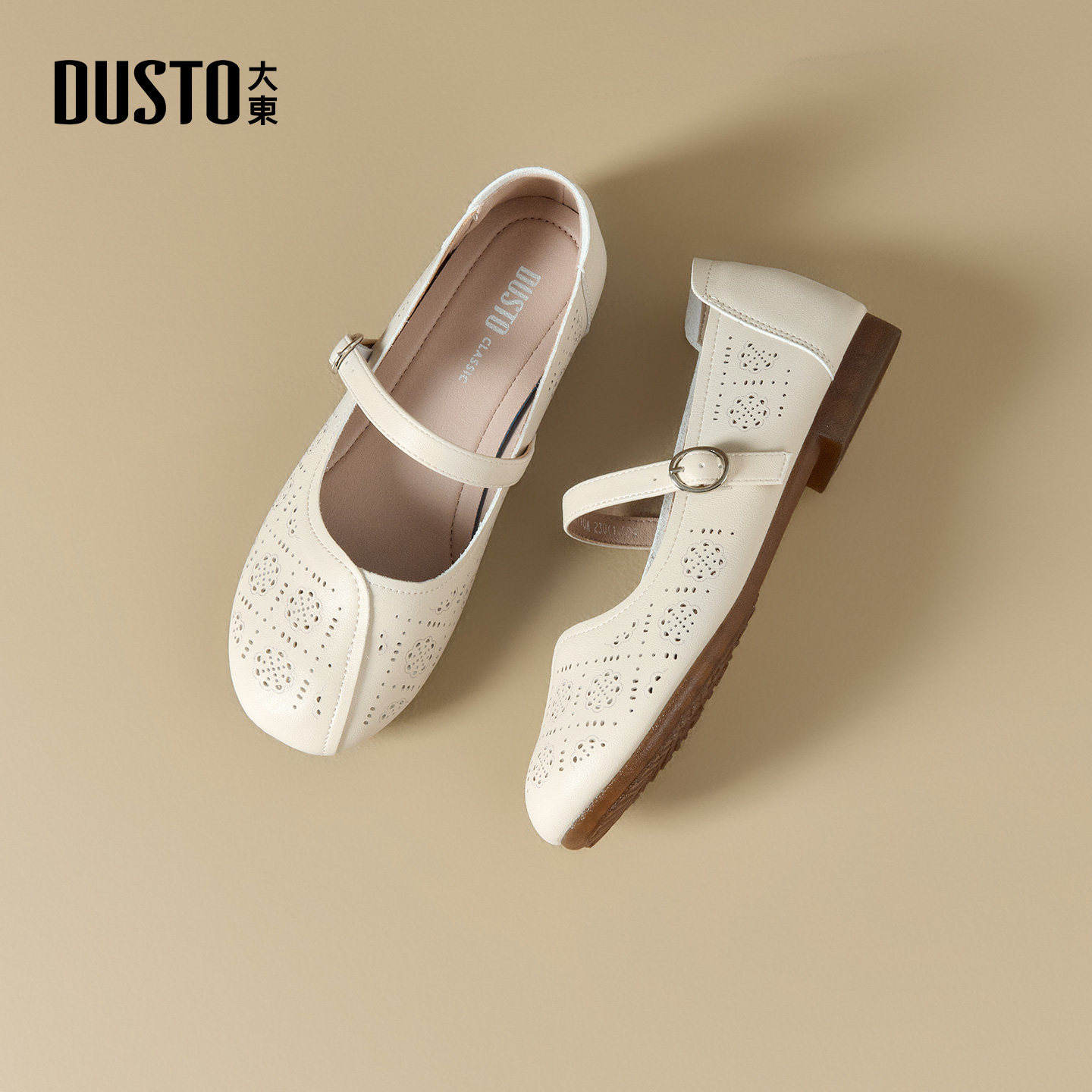 大东平底软底单鞋女2026新款春季奶奶鞋镂空透气女鞋中老年妈妈鞋