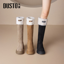 大东厚底雪地靴长筒2025新款冬季加绒保暖棉靴高筒长筒靴毛毛长靴