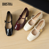 2026新款 春季 女士漆皮配裙子高跟鞋 大东粗跟玛丽珍女鞋 中跟单鞋 女