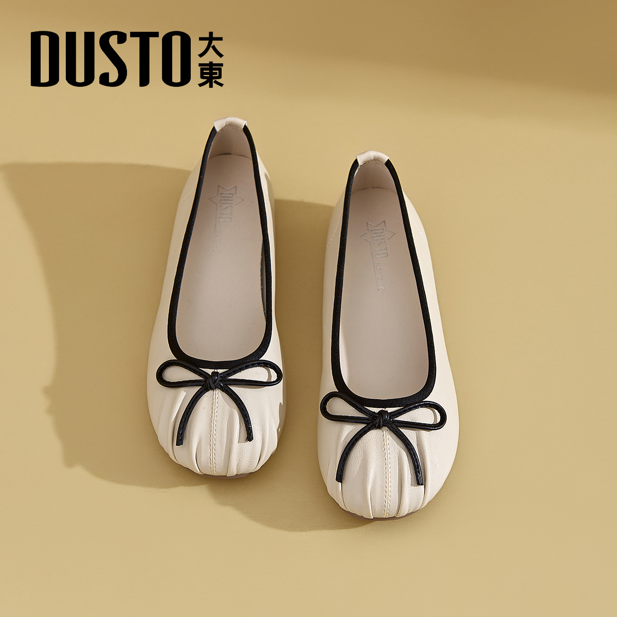 大东官方正品蝴蝶结平底单鞋女鞋