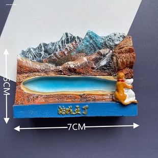 云南丽江大理香格里拉梅里雪山松赞林寺油画树脂创意冰箱贴包邮