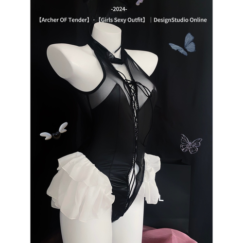 漆皮兔女郎连体衣女性感制服套装