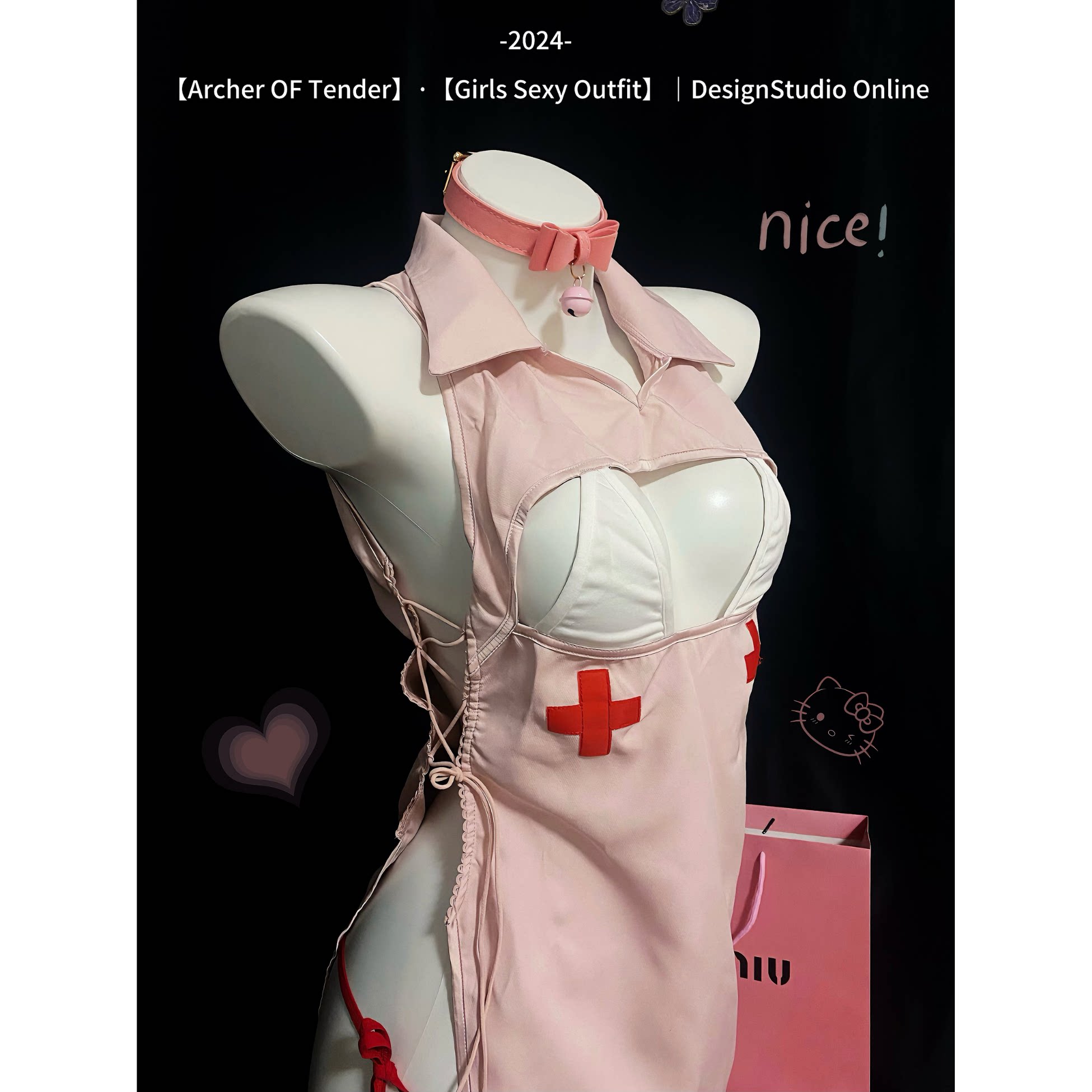性感诱惑护士装女三点式情趣套装