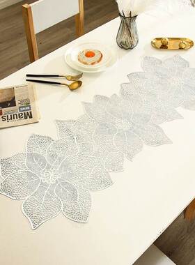 极速pvac桌旗轻奢长方形餐垫隔热防烫餐桌垫家用装饰垫大号盘垫新