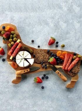 极速Dachsdhund Wooden Dinner Plate Aperitif Board Novelty Ch