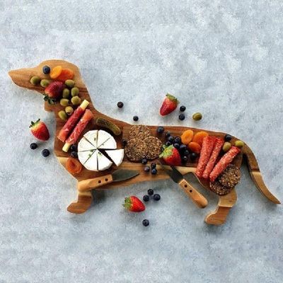 极速Dachsdhund Wooden Dinner Plate Aperitif Board Novelty Ch