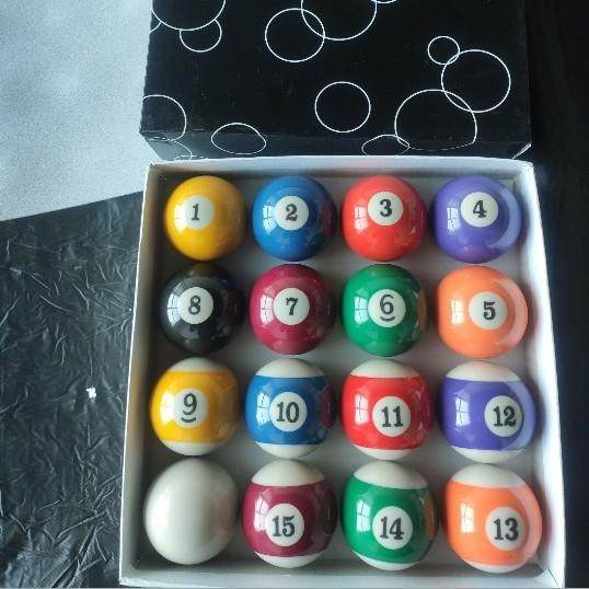 台球子黑8中式台球桌球美式球花式十六彩大号桌球标准球57.2mm