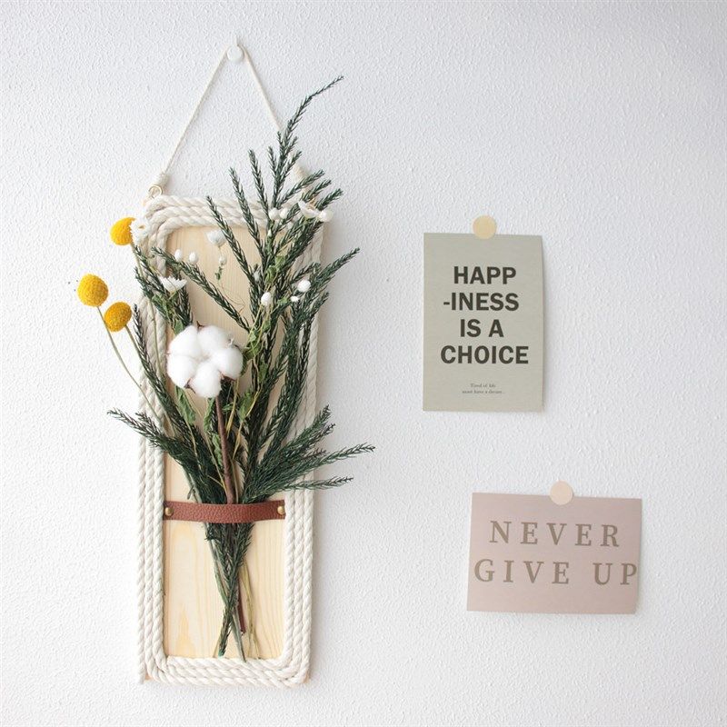 极速创意自然风手工制作真干花玫瑰洋桔梗花束壁S画装饰品挂毯墙