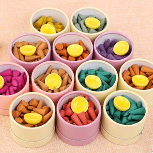 新品40 Pcs/box Natural Incense Cones Incense Holder XPagoda