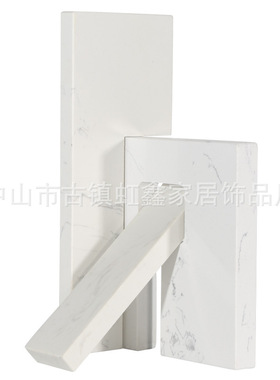 极速现代创意白色几何大理石摆件客厅F家居装饰桌面房间样板房软