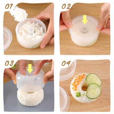 新品Donut Round Rice Ball Mold Non-Stick SushPi Maker DIY Ea