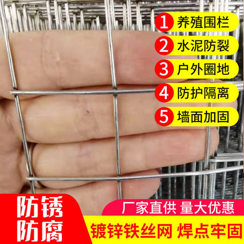 极速铁丝网围栏网钢丝网镀锌防锈B养殖防鼠拦鸡网圈地网电焊网防