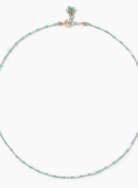 极速RA 蓝色串s珠 铜管镀金 短款 项链