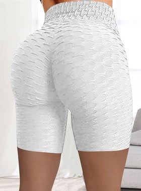 极速Women Summer Knit Shorts High WaisIt Hip Tight Leggings