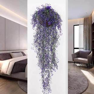 极速仿真金钟柳垂钓吊挂家居装饰客厅管道K墙壁柱子装饰绿植假挂