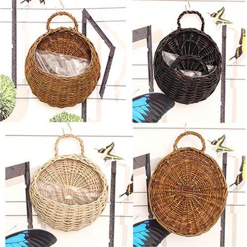 极速壁挂花篮花盆挂墙花篮藤编A柳编竹编编织花盆墙壁挂篮吊篮花