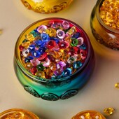 新品 宝招财聚财家居摆设开业乔迁 黄水b晶聚宝盆摆件金黄色琉璃元