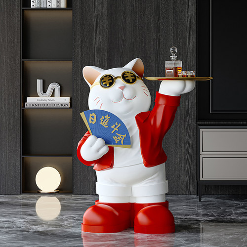 极速大型招财猫落地摆q件开业礼物工艺品送朋友开店发财猫乔迁新