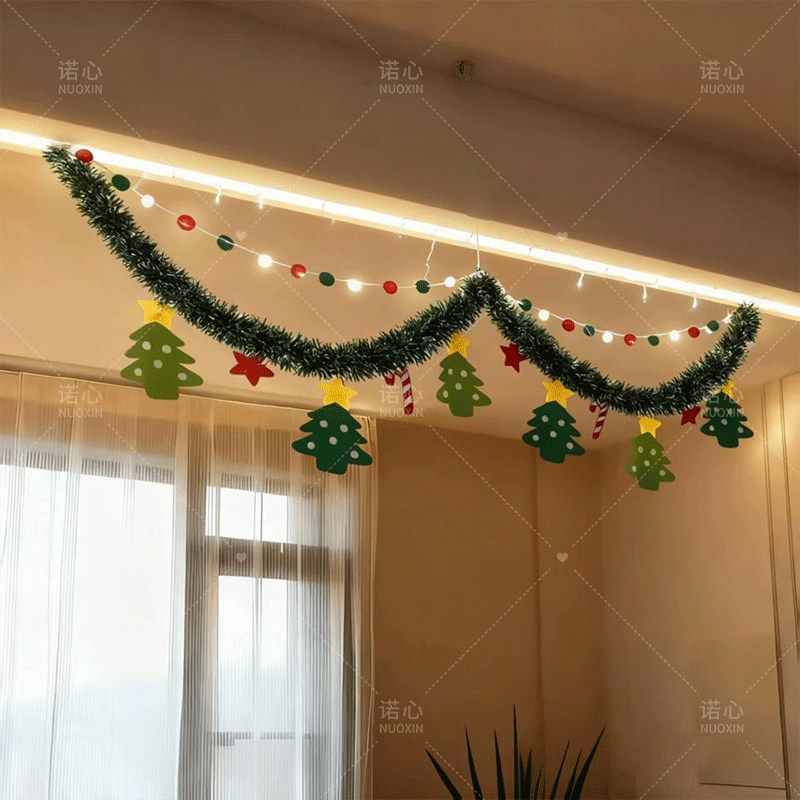 新品圣诞节装饰毛条拉q旗彩旗氛围天花板客厅布置店铺橱窗装饰品,节庆用品/礼品,圣诞装饰品,淘宝优惠券,粉丝福利购,淘宝优惠卷